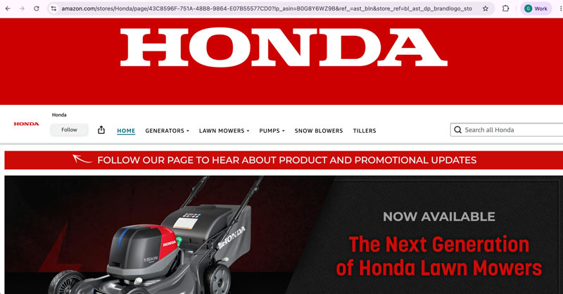 Honda Debuts Amazon Storefront